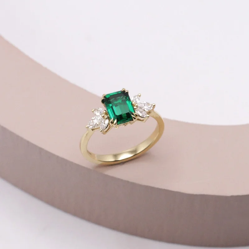 Men's Lapis Lazuli Engagement Rings in Sterling Silver with a Star - Shaped Stone SettingDaphne Ring With Marquise Diamonds and Emerald Men's Lapis Lazuli Engagement Rings in Sterling Silver with a Star - Shaped Stone SettingDaphne Ring With Marquise Diamonds and Emerald