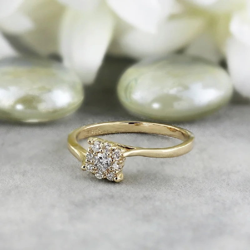 Women's Solitaire Diamond Rings with Round - Cut Diamonds and Platinum Settings for an Elegant Engagement14K Gold Auriya 1/4ctw Diamond Engagement Promise Ring Square Shape Women's Solitaire Diamond Rings with Round - Cut Diamonds and Platinum Settings for an Elegant Engagement14K Gold Auriya 1/4ctw Diamond Engagement Promise Ring Square Shape