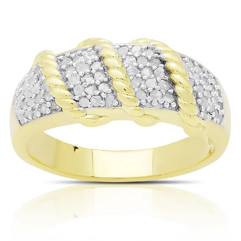 Cushion - Cut Women's Diamond Rings in Platinum with a Soft and Romantic AppearanceFinesque Gold Over Sterling Silver 1/2ct TDW Diamond Twist Design Ring Cushion - Cut Women's Diamond Rings in Platinum with a Soft and Romantic AppearanceFinesque Gold Over Sterling Silver 1/2ct TDW Diamond Twist Design Ring