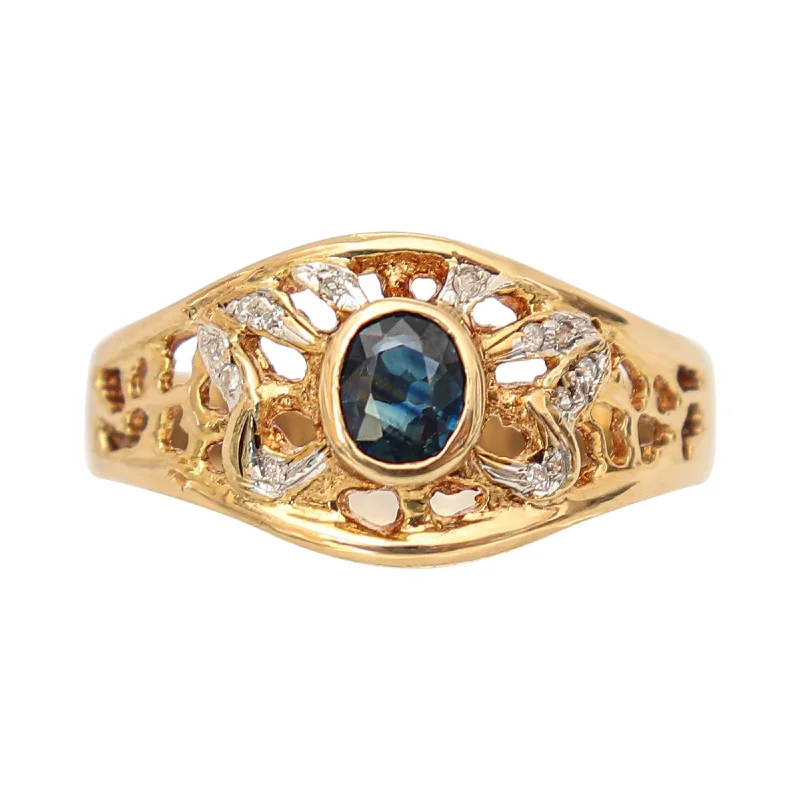 Silicone Women's Rings for a Comfortable and Durable Option9 kt Yellow Gold Blue Sapphire and Diamond Filigree Ring Silicone Women's Rings for a Comfortable and Durable Option9 kt Yellow Gold Blue Sapphire and Diamond Filigree Ring