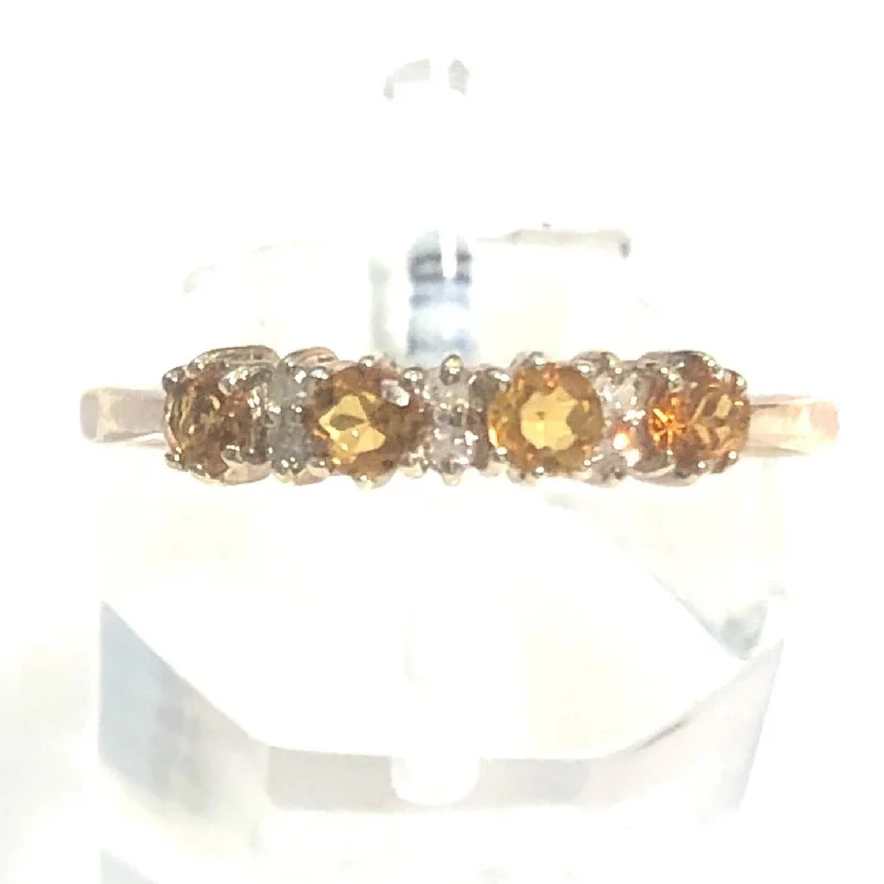 Open - Band Fashion Rings in Sterling Silver with Gemstone InlaysCitrine and Diamond Band Open - Band Fashion Rings in Sterling Silver with Gemstone InlaysCitrine and Diamond Band