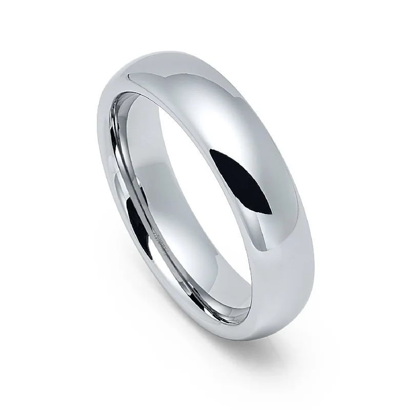Vintage - Inspired Filigree - Design Women's Rings in Sterling Silver6mm - Silver Tungsten Carbide Wedding Band High Polished Dome Shape Ring Vintage - Inspired Filigree - Design Women's Rings in Sterling Silver6mm - Silver Tungsten Carbide Wedding Band High Polished Dome Shape Ring