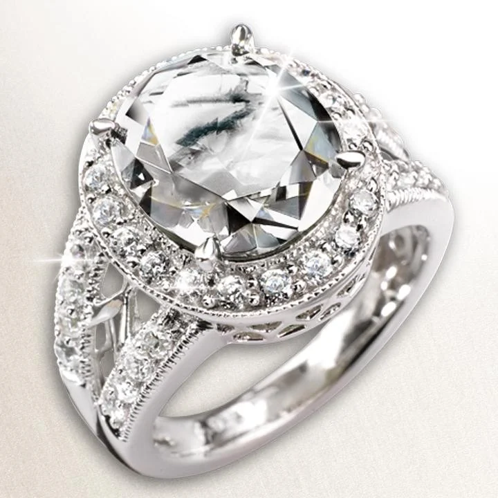 Tennis - Style Women's Rings with a Row of Round Diamonds in PlatinumMillionaire Oval Clear Ring Tennis - Style Women's Rings with a Row of Round Diamonds in PlatinumMillionaire Oval Clear Ring