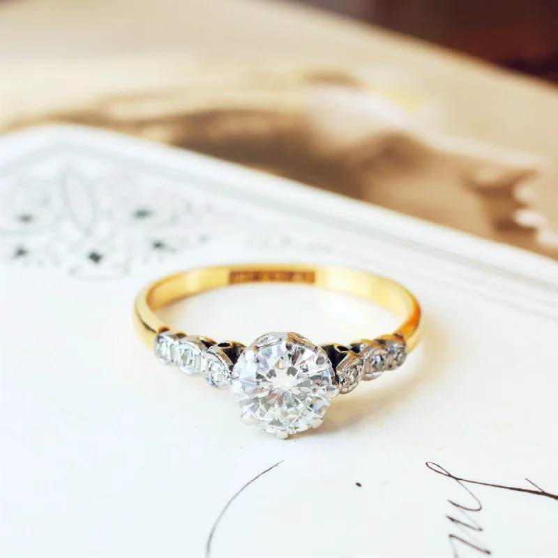 Minimalist Women's Rings with a Single Pearl in 14K Gold - Plated BandsSplendid Vintage .80ct Diamond Engagement Ring Minimalist Women's Rings with a Single Pearl in 14K Gold - Plated BandsSplendid Vintage .80ct Diamond Engagement Ring