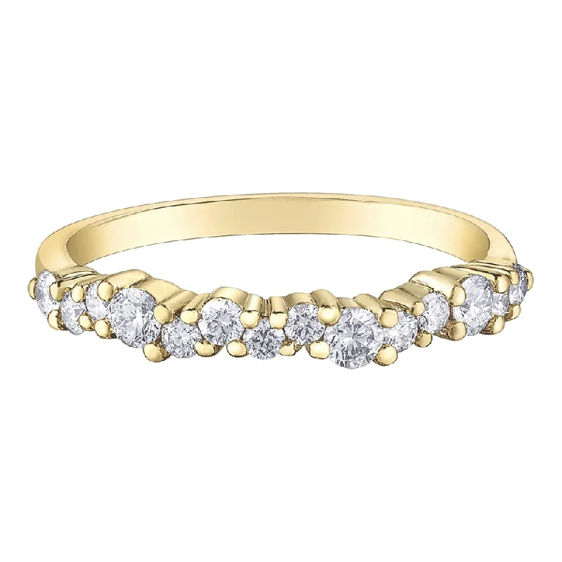 Anniversary rings with a diamond - and - zircon combinationWild Canadian Diamond Half-Eternity Band Anniversary rings with a diamond - and - zircon combinationWild Canadian Diamond Half-Eternity Band