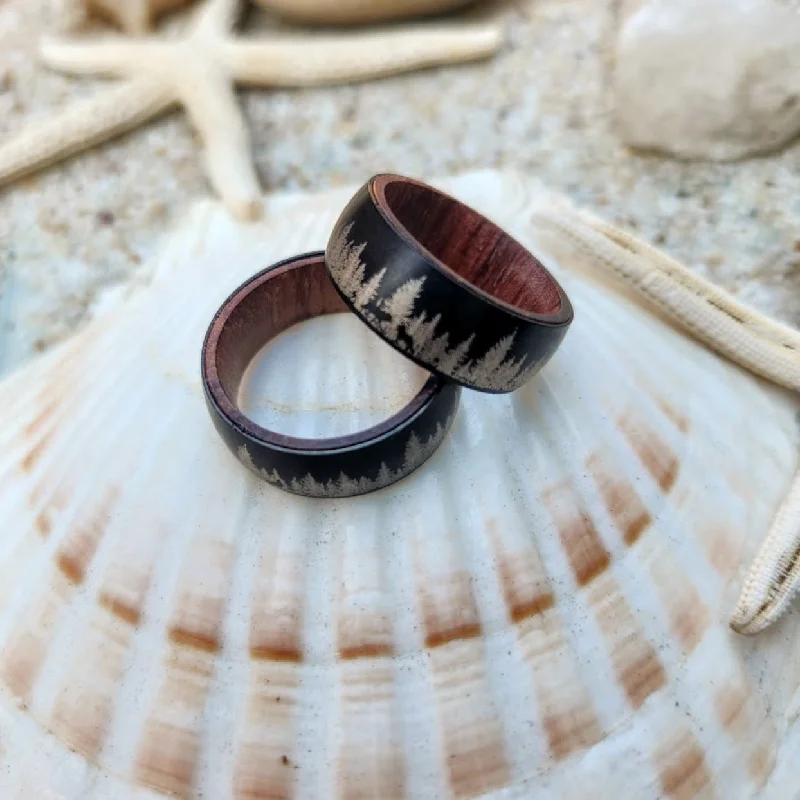 Men's thumb rings with a wide bandWHITE FORREST - BLACK TITANIUM MEN'S RING