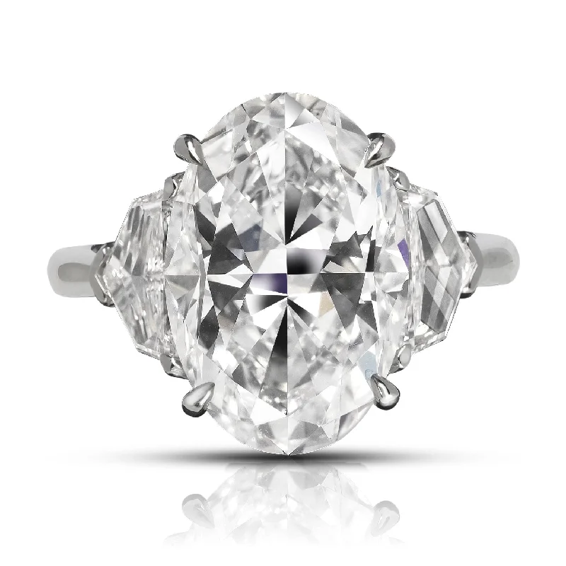 Cushion - Cut Women's Diamond Rings in Platinum with a Soft and Romantic AppearanceJASMINE 8 CARAT OVAL CUT DIAMOND ENGAGEMENT RING PLATINIUM GIA CERTIFIED 7CT D VVS1 BY MIKE NEKTA