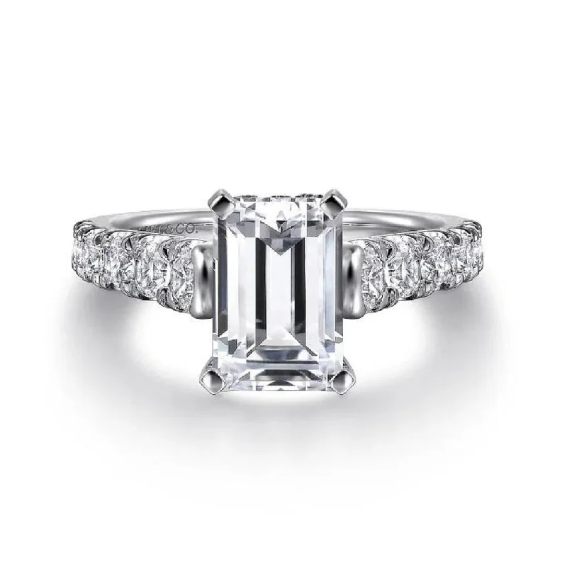 Men's Garnet Engagement Rings in 18K Gold Vermeil with Intricate Engraved DetailsPiper - 14K White Gold Emerald Cut Diamond Engagement Ring Men's Garnet Engagement Rings in 18K Gold Vermeil with Intricate Engraved DetailsPiper - 14K White Gold Emerald Cut Diamond Engagement Ring