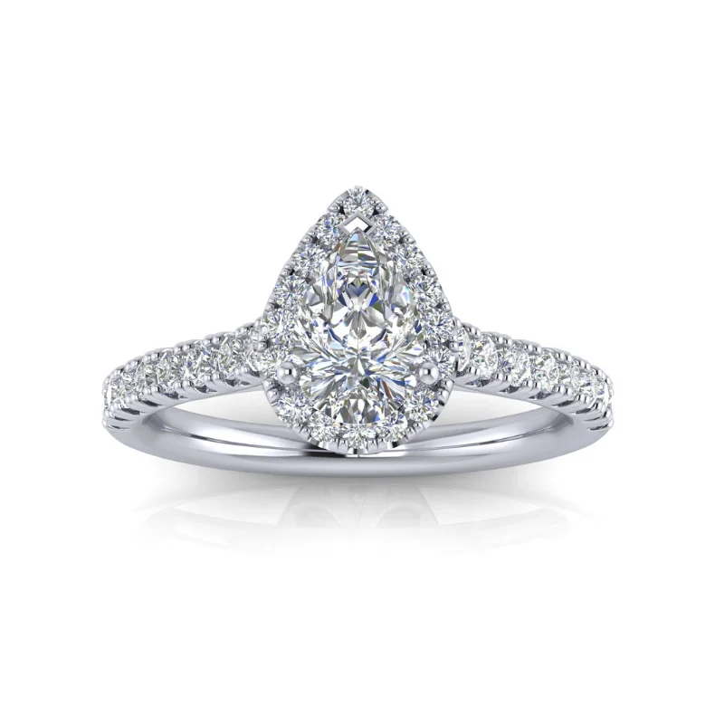 Men's Aquamarine Engagement Rings in 9K Gold with a Bezel - Set Stone14 Karat White Gold 2 9/10 Carat Lab Grown Diamond Pear Shape Halo Engagement Ring Men's Aquamarine Engagement Rings in 9K Gold with a Bezel - Set Stone14 Karat White Gold 2 9/10 Carat Lab Grown Diamond Pear Shape Halo Engagement Ring