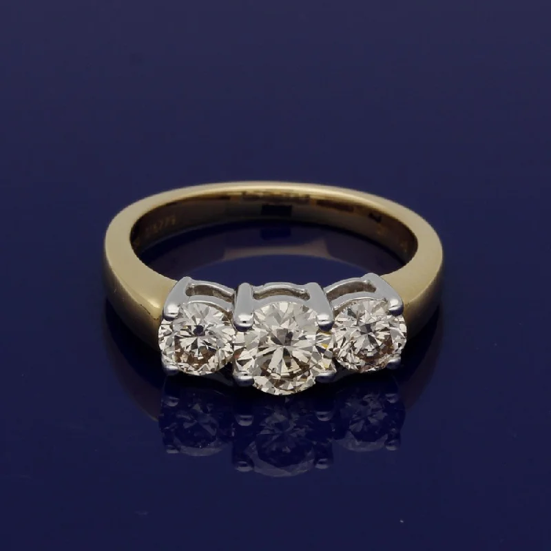 18ct Yellow Gold Diamond Trilogy Ring