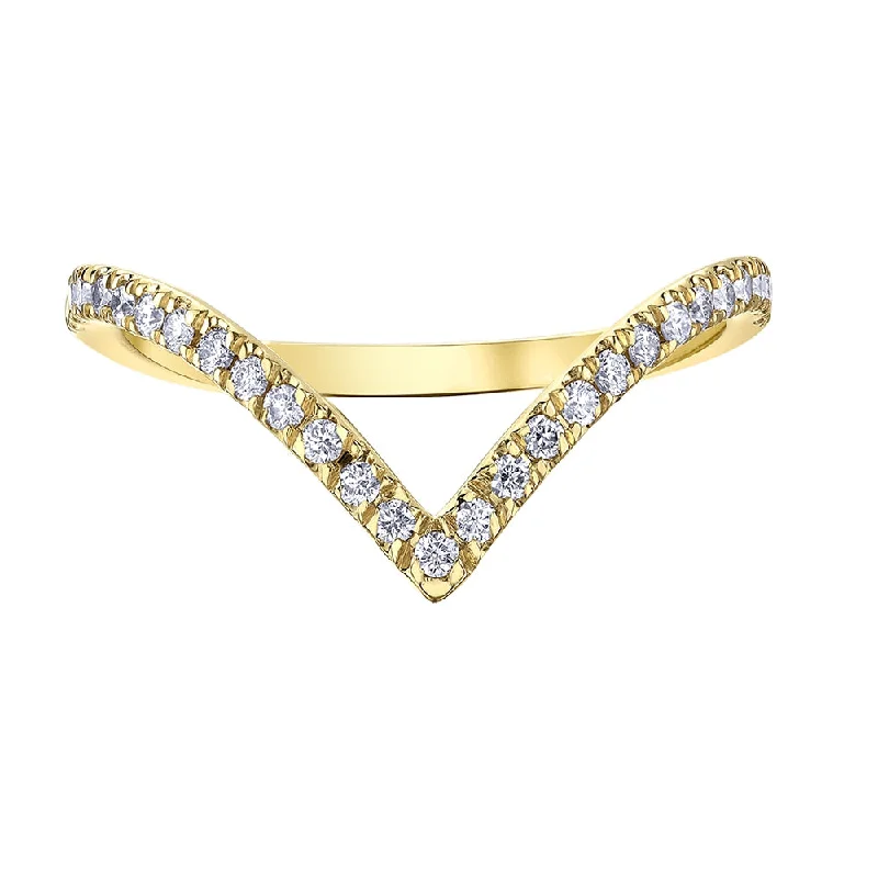 Anniversary rings with a hidden diamond in the bandV-Shaped Diamond Band