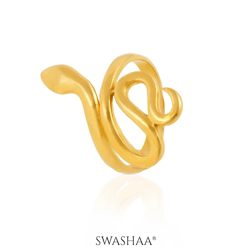 Enamel - Coated Women's Rings in Bright, Bold ColorsOni Snake 18K Gold Plated Ring