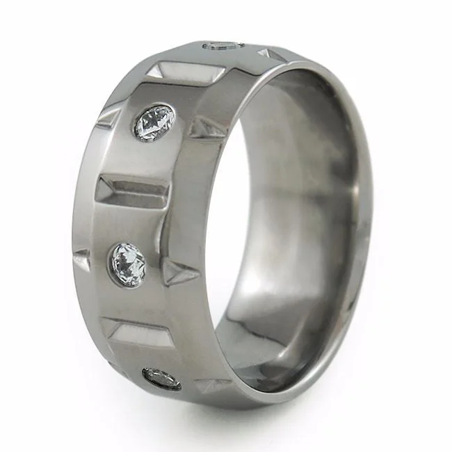 Men's multi - colored gemstone rings for a vibrant styleGalactic Titanium Ring