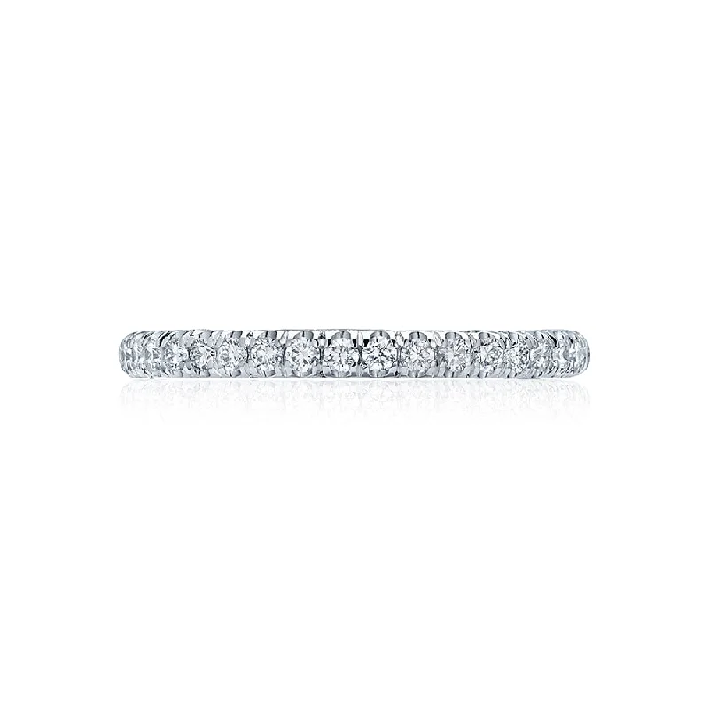 Anniversary rings with a Celtic knot design for a traditional feelFrench Pavé Diamond Half-Eternity Band