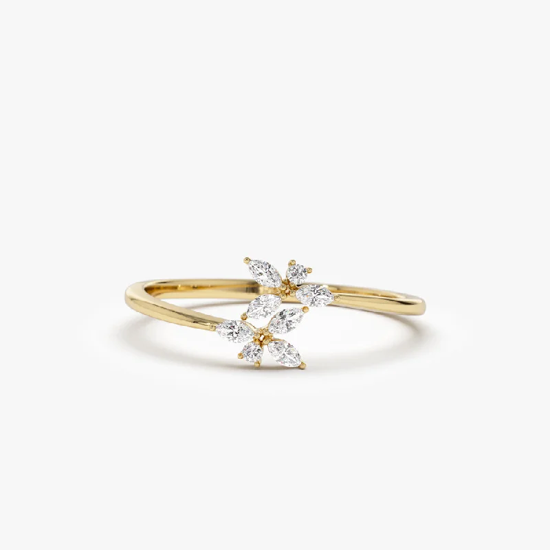Women's Diamond Rings with Opal Inlays and Diamond Accents for a Mysterious and Iridescent Look14k Marquise Diamond Trendy Stackable Ring Women's Diamond Rings with Opal Inlays and Diamond Accents for a Mysterious and Iridescent Look14k Marquise Diamond Trendy Stackable Ring