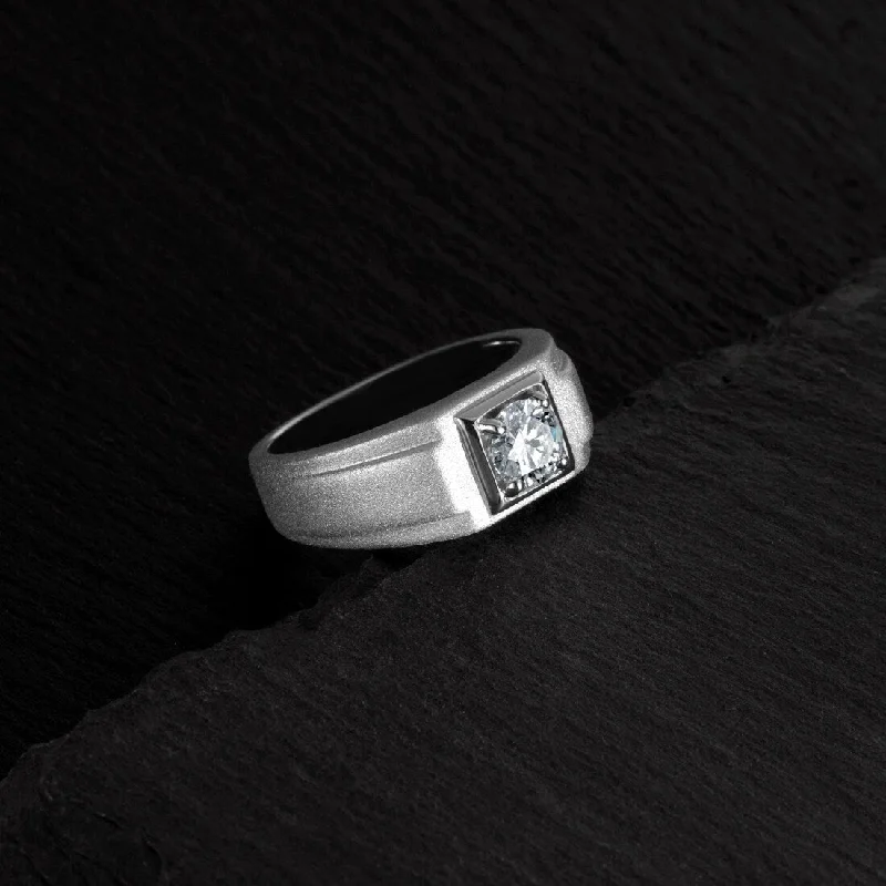 Men's skull - shaped rings for a gothic styleMen's 1 ct Moissanite Hightower Matte Finish Sterling Silver Ring Men's skull - shaped rings for a gothic styleMen's 1 ct Moissanite Hightower Matte Finish Sterling Silver Ring