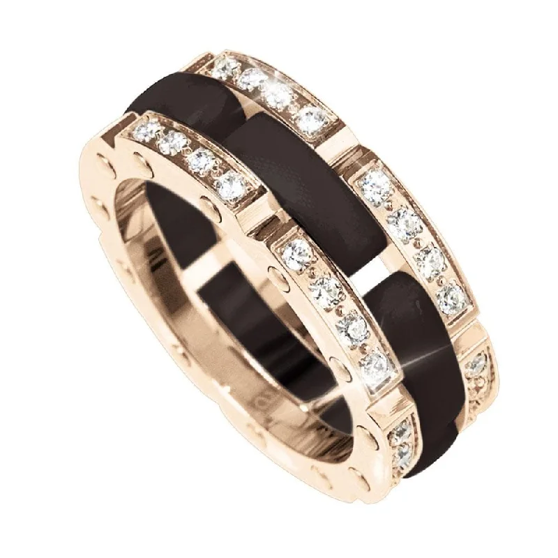 Gothic - Style Women's Rings with Black Onyx and Silver SkullsJava Ceramic Perfection Ring (Black) Gothic - Style Women's Rings with Black Onyx and Silver SkullsJava Ceramic Perfection Ring (Black)