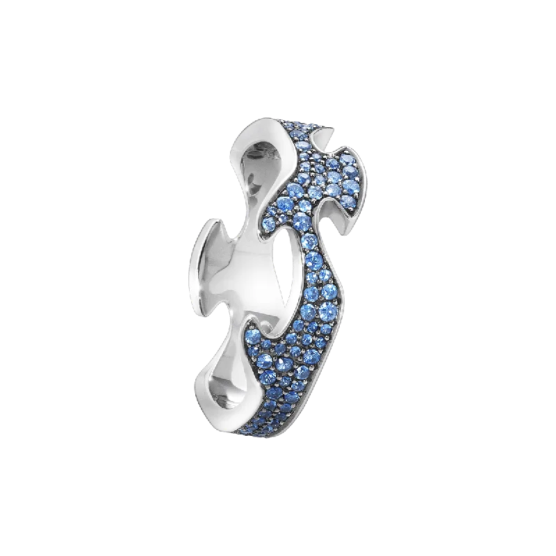 Enamel - Coated Women's Rings in Bright, Bold ColorsFusion Blue 18K White Gold Rings w. Diamonds Enamel - Coated Women's Rings in Bright, Bold ColorsFusion Blue 18K White Gold Rings w. Diamonds