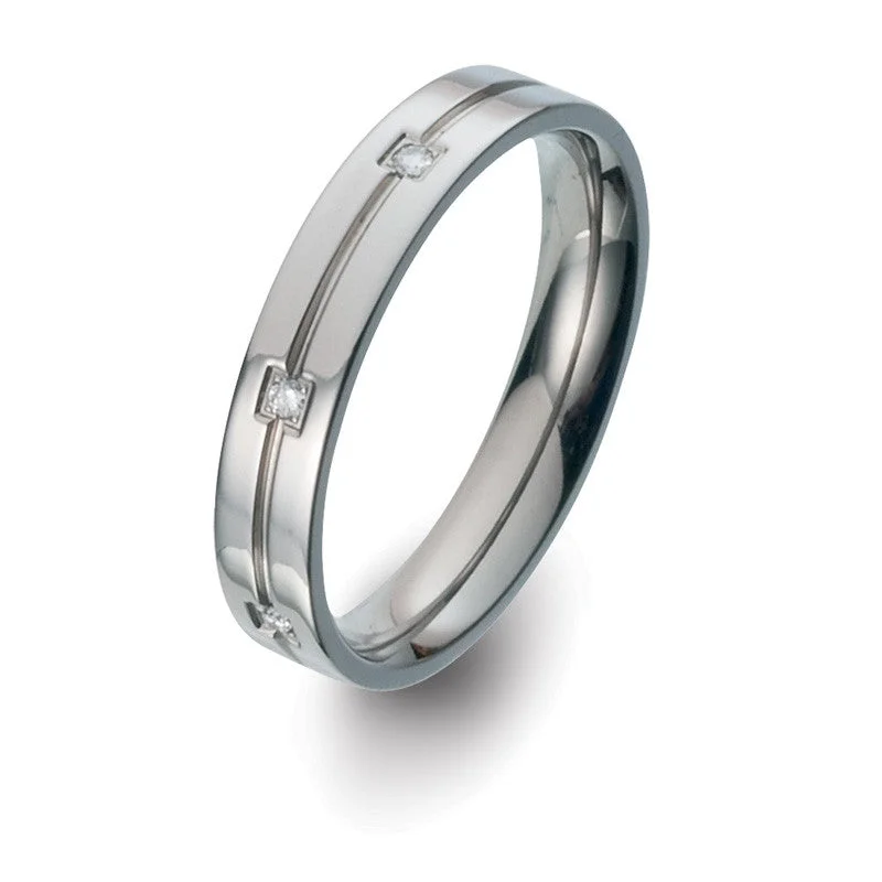 Titanium Rings with a Diamond - Cut Edge for Extra Sparkle51661-02 TeNo Titanium Ring Titanium Rings with a Diamond - Cut Edge for Extra Sparkle51661-02 TeNo Titanium Ring