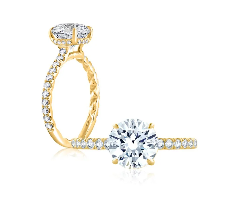 Heart - Shaped Women's Diamond Rings in Rose Gold for a Romantic and Symbolic Gift14K Yellow Gold Hidden Halo Quilted Round Diamond Engagement Ring Heart - Shaped Women's Diamond Rings in Rose Gold for a Romantic and Symbolic Gift14K Yellow Gold Hidden Halo Quilted Round Diamond Engagement Ring