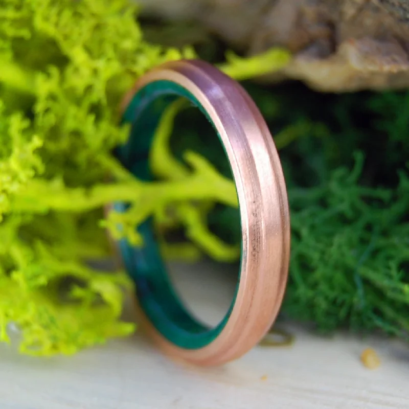 Women's Rings with Hidden Compartments for Secret KeepsakesCopper Moxie Thin | Men's Copper, Jade & Titanium Wedding Ring Women's Rings with Hidden Compartments for Secret KeepsakesCopper Moxie Thin | Men's Copper, Jade & Titanium Wedding Ring