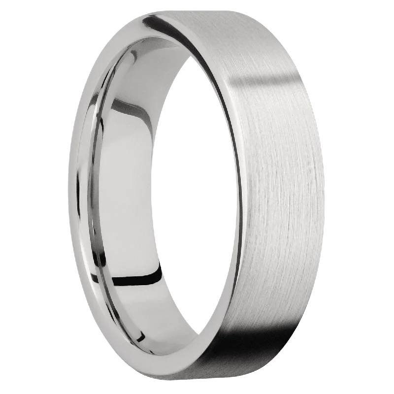 Men's ruby - adorned rings for a bold red color14K White Gold + Satin Finish