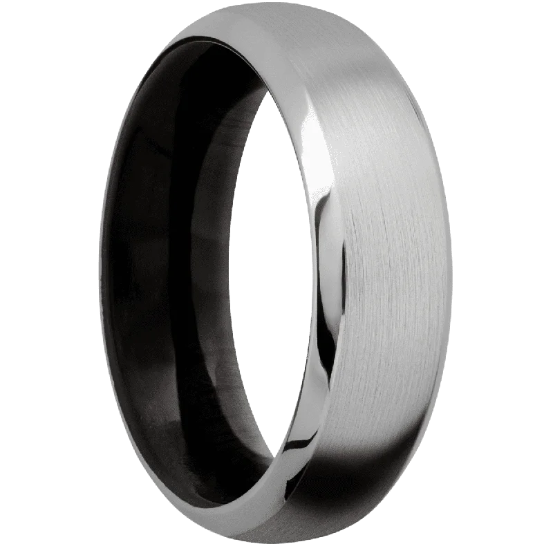 Men's adjustable - size rings for a perfect fitTitanium + Satin , Polish Finish + Ebony Men's adjustable - size rings for a perfect fitTitanium + Satin , Polish Finish + Ebony