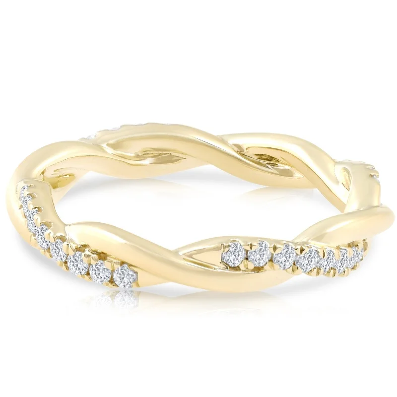 Women's Solitaire Diamond Rings with Round - Cut Diamonds and Platinum Settings for an Elegant Engagement1/3 Ct Diamond Eternity Petite Twist Vine Eternity Ring 10k Yellow Gold Women's Solitaire Diamond Rings with Round - Cut Diamonds and Platinum Settings for an Elegant Engagement1/3 Ct Diamond Eternity Petite Twist Vine Eternity Ring 10k Yellow Gold