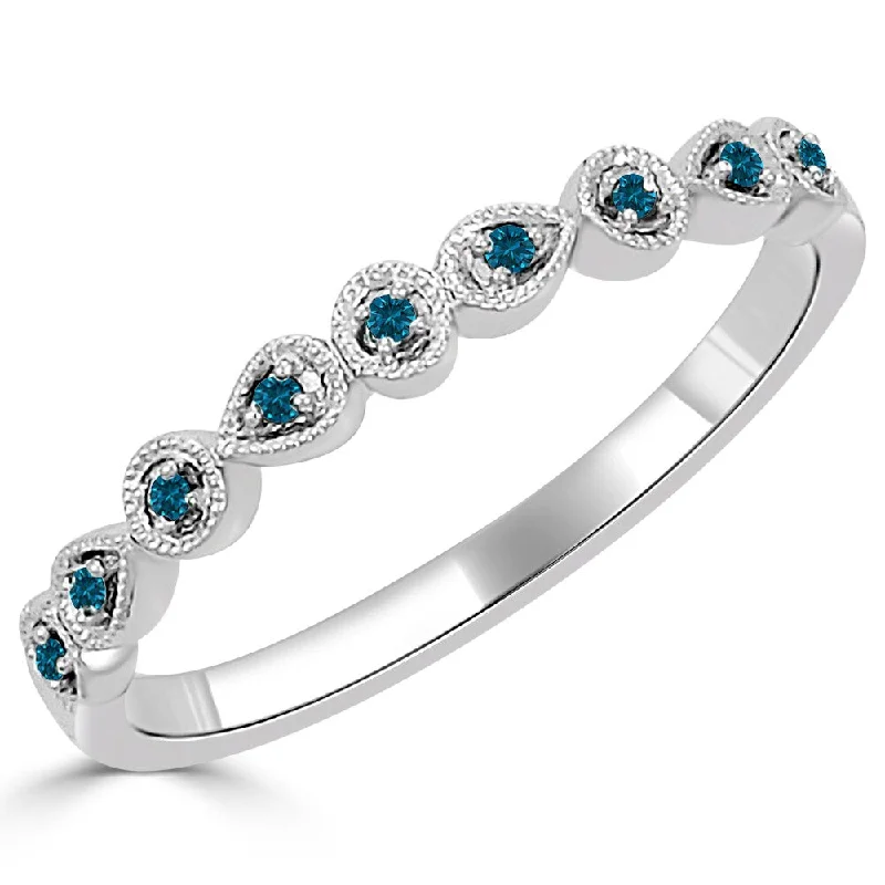 Cathedral - Style Women's Diamond Rings with a Raised Center Setting and Elaborate MetalworkAuriya 10k Gold 0.05ctw Ultra-thin Vintage Stackable Blue Diamond Wedding Band Cathedral - Style Women's Diamond Rings with a Raised Center Setting and Elaborate MetalworkAuriya 10k Gold 0.05ctw Ultra-thin Vintage Stackable Blue Diamond Wedding Band