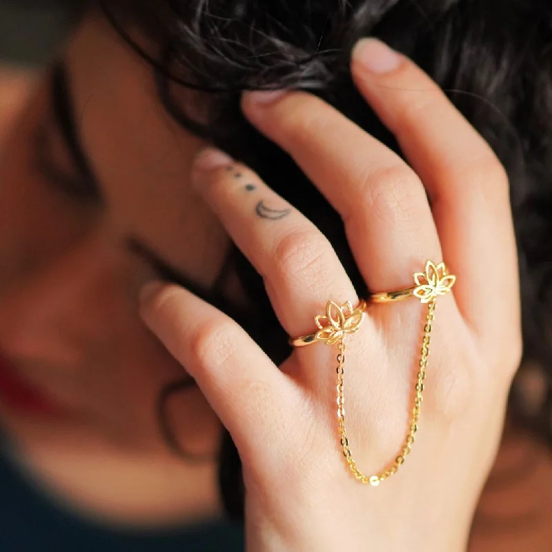 Animal - print double finger rings for a bold statementKamal Two Finger Ring