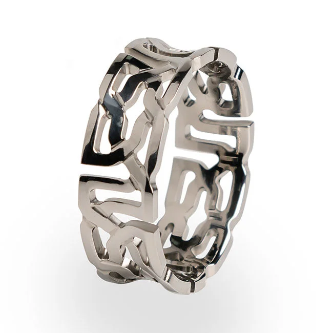 Men's hematite - ring for a metallic gray lusterAlynore Phase Celtic Titanium Ring Men's hematite - ring for a metallic gray lusterAlynore Phase Celtic Titanium Ring