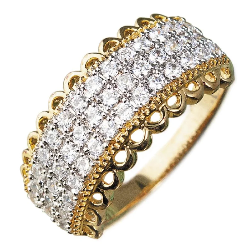 Boho - Style Women's Rings with Turquoise and Leather AccentsGolden Lace Ring