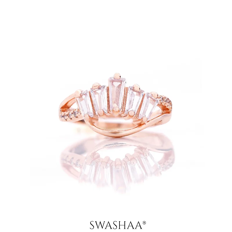 Statement - Making Cocktail Rings for Women with Large Cubic ZirconiaGal Rosegold Plated Ring Statement - Making Cocktail Rings for Women with Large Cubic ZirconiaGal Rosegold Plated Ring