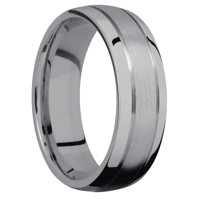 Men's rose - gold - plated rings for a trendy colorTantalum + Satin , Polish Finish