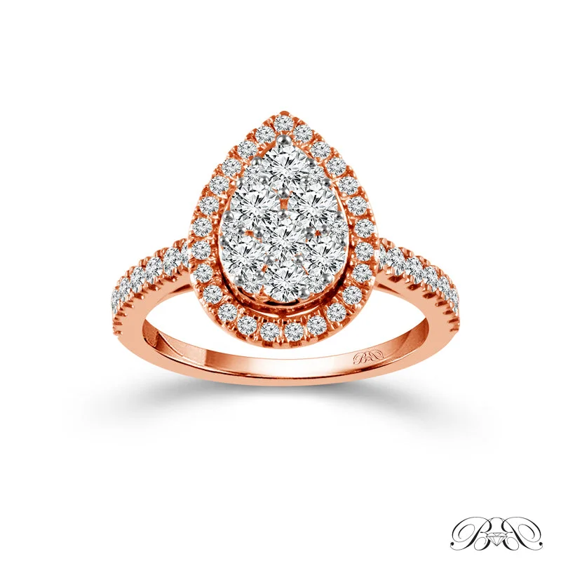 Men's Tourmaline Engagement Rings in 18K Two - Tone Gold with a Floral - Inspired Setting1.00 Ctw Pear Halo Multi Stone Diamond Engagement Ring in 10 Karat Rose Gold Men's Tourmaline Engagement Rings in 18K Two - Tone Gold with a Floral - Inspired Setting1.00 Ctw Pear Halo Multi Stone Diamond Engagement Ring in 10 Karat Rose Gold