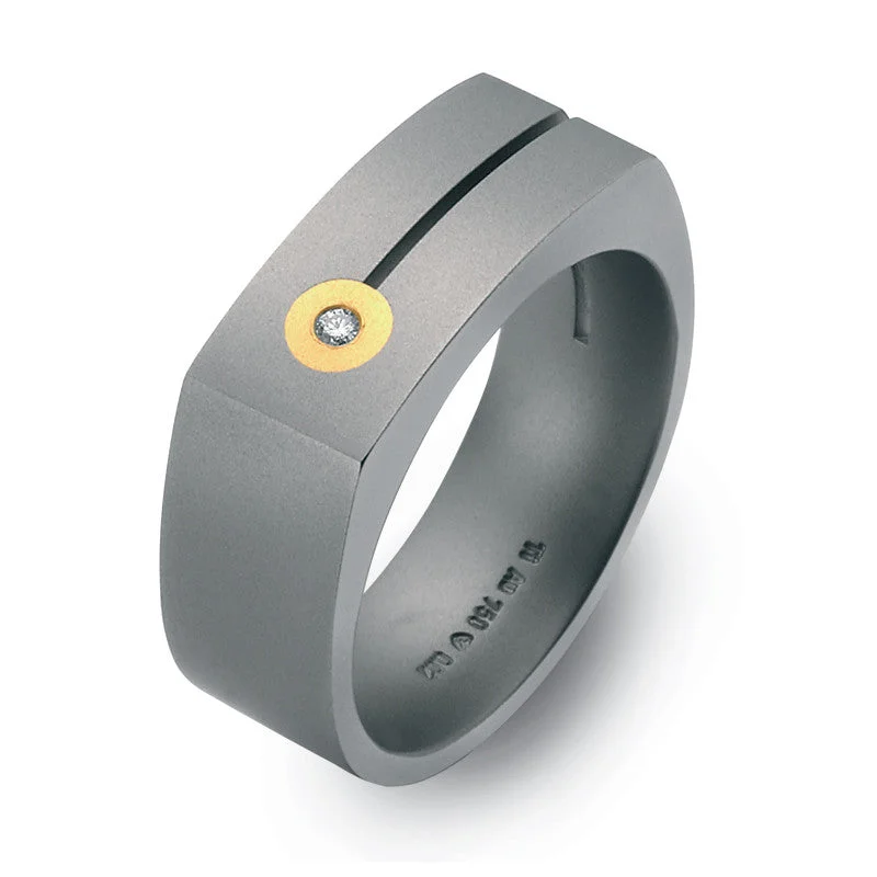 Titanium Rings with a Diamond - Cut Edge for Extra Sparkle50873-01 TeNo Titanium Ring Titanium Rings with a Diamond - Cut Edge for Extra Sparkle50873-01 TeNo Titanium Ring