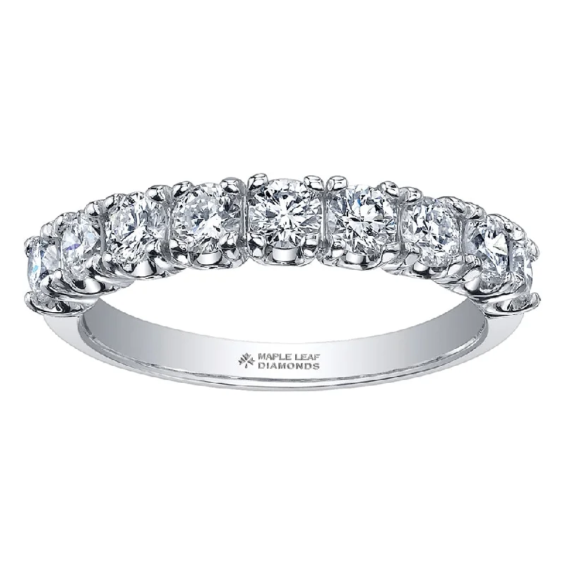 Three - stone anniversary rings representing past, present, and futureHalf-Eternity Band with Canadian Diamonds Three - stone anniversary rings representing past, present, and futureHalf-Eternity Band with Canadian Diamonds