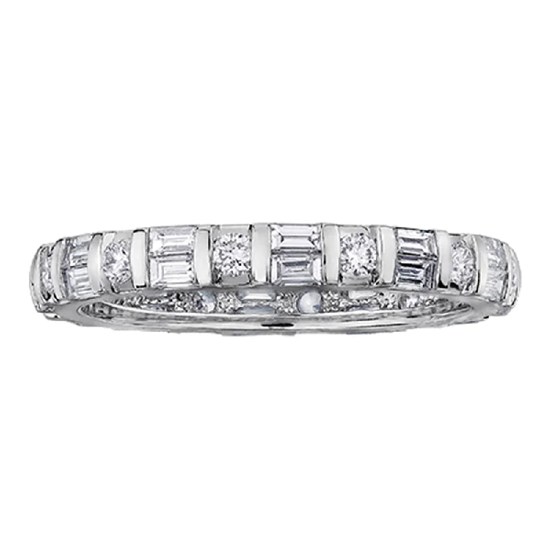 Anniversary rings with a diamond - and - turquoise combinationBaguette and Round Cut Diamond Band Anniversary rings with a diamond - and - turquoise combinationBaguette and Round Cut Diamond Band