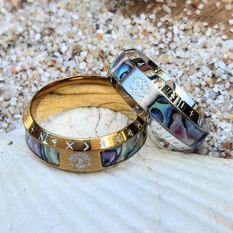 Men's magnetic rings for potential health benefitsPAUA SHELL TREE OF LIFE RUNE WATERPROOF 18K GOLD OR SILVER MEN'S RING Men's magnetic rings for potential health benefitsPAUA SHELL TREE OF LIFE RUNE WATERPROOF 18K GOLD OR SILVER MEN'S RING