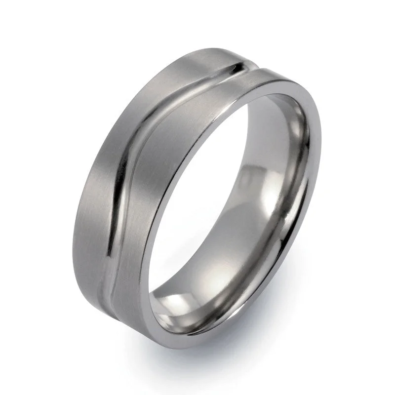 Titanium Rings with a Frosted - Finish Surface for a Modern Aesthetic51448-01 TeNo Titanium Ring Titanium Rings with a Frosted - Finish Surface for a Modern Aesthetic51448-01 TeNo Titanium Ring