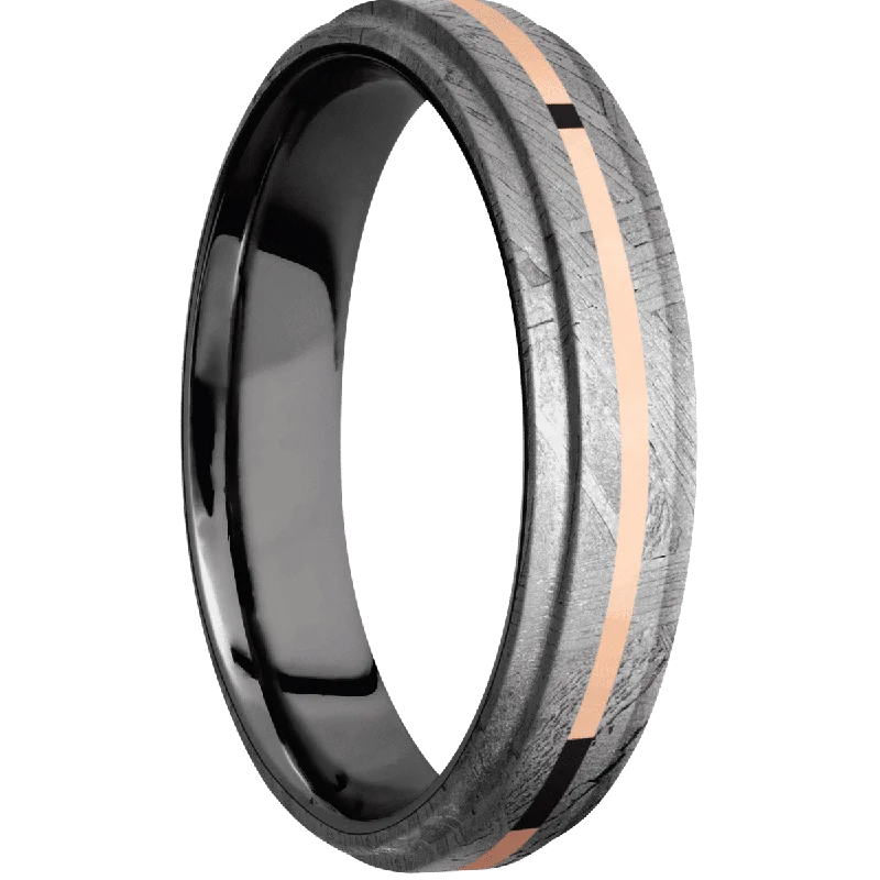 Men's gold signet rings with engraved initialsMeteorite + None Finish + Tantalum