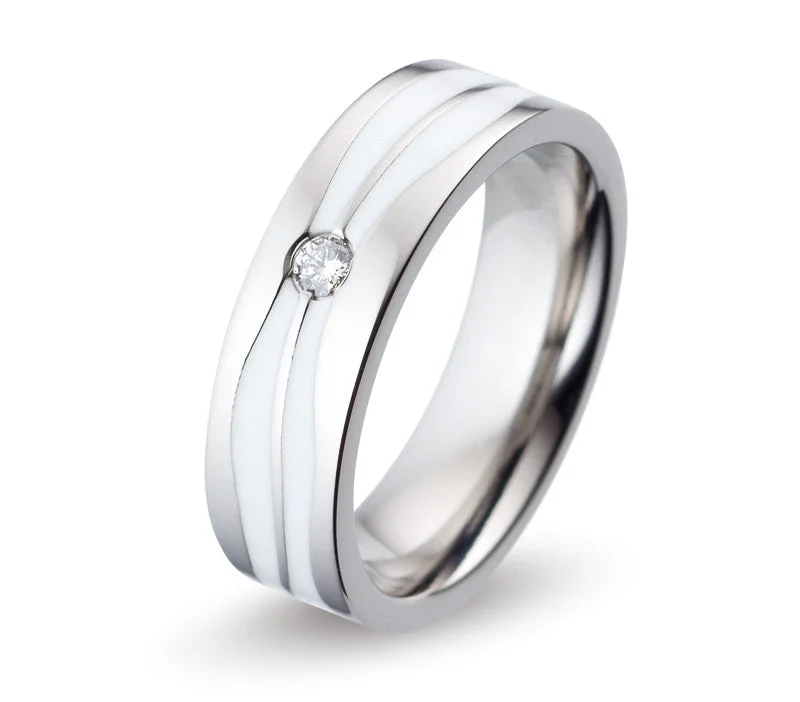 Military - Inspired Titanium Rings with a Dog Tag - Style Charm52396-04 TeNo Titanium Ring Military - Inspired Titanium Rings with a Dog Tag - Style Charm52396-04 TeNo Titanium Ring