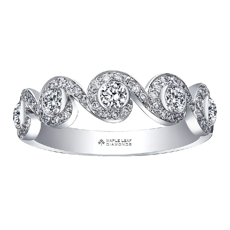 Cushion - cut diamond anniversary rings with a romantic appealTides of Love Swirled Canadian Diamond Anniversary Band Cushion - cut diamond anniversary rings with a romantic appealTides of Love Swirled Canadian Diamond Anniversary Band