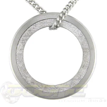 Titanium Rings with a Laser - Cut Openwork PatternMeteorite Pendant Ring