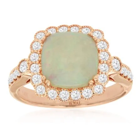 Bohemian - Style Fashion Rings with Turquoise and Silver Filigree for a Free - Spirited LookOpal and Diamond Ring Bohemian - Style Fashion Rings with Turquoise and Silver Filigree for a Free - Spirited LookOpal and Diamond Ring