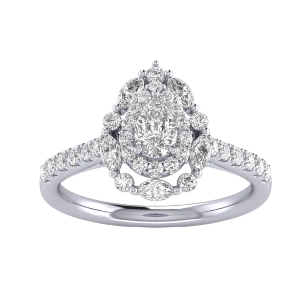 Men's Emerald Engagement Rings with 14K Yellow Gold and Vintage - Style Filigree1 1/3 Ctw Pear Shape Halo Lab Grown Diamond Engagement Ring in 14 Karat White Gold Men's Emerald Engagement Rings with 14K Yellow Gold and Vintage - Style Filigree1 1/3 Ctw Pear Shape Halo Lab Grown Diamond Engagement Ring in 14 Karat White Gold