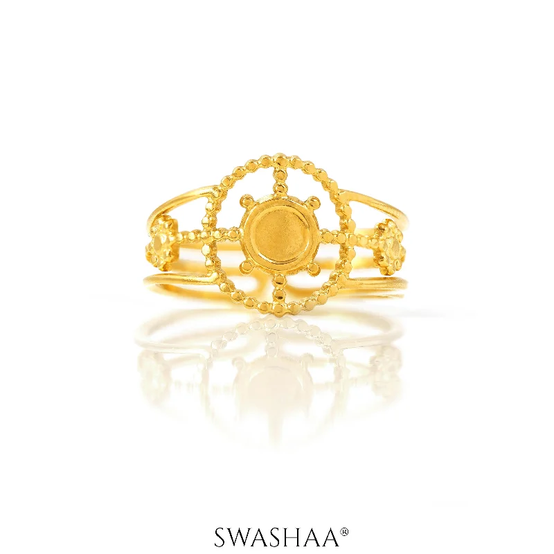 Women's Rings with Birthstones for a Personalized TouchAza 18K Gold Plated Ring