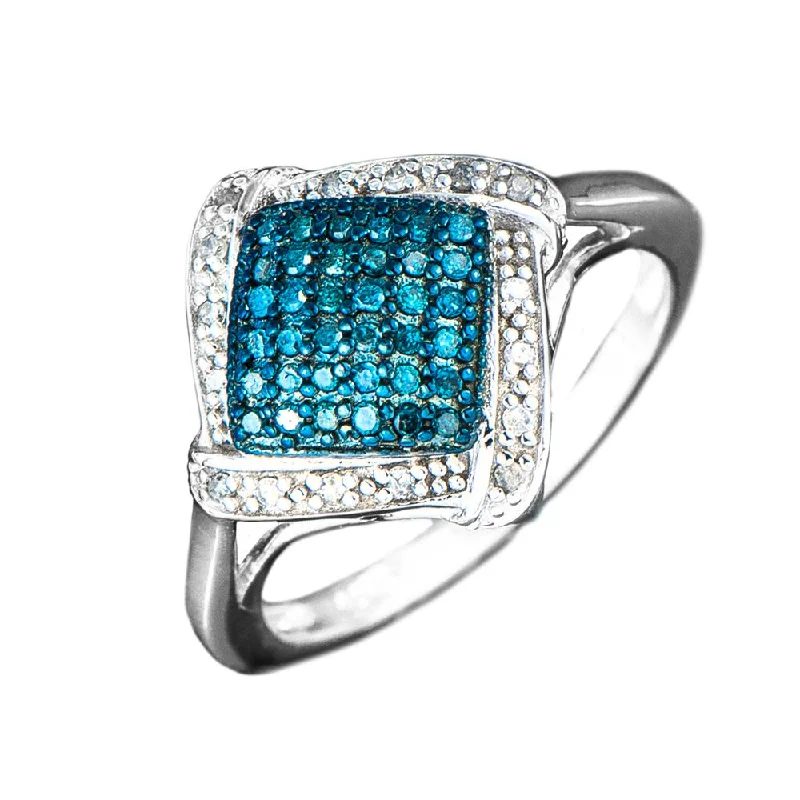 Engagement - Inspired Women's Rings with a Halo of Small DiamondsDiamonds & Denim Ring Engagement - Inspired Women's Rings with a Halo of Small DiamondsDiamonds & Denim Ring