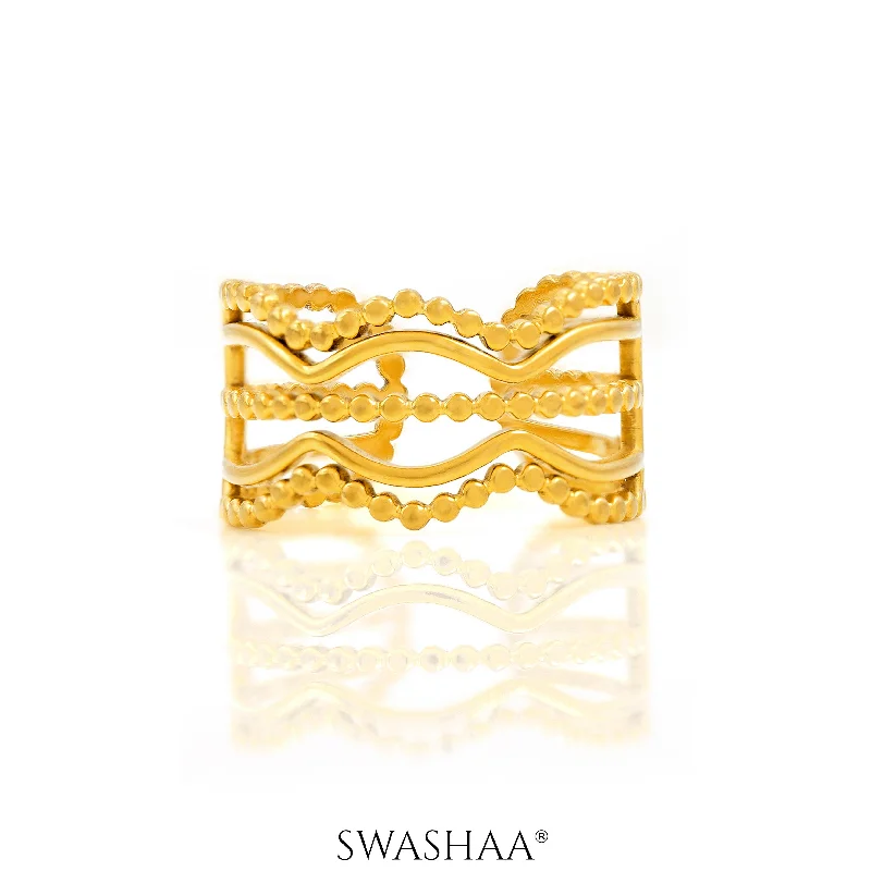 Diamond - Encrusted Women's Rings for Special Occasions in 18K GoldMilaan 18K Gold Plated Ring Diamond - Encrusted Women's Rings for Special Occasions in 18K GoldMilaan 18K Gold Plated Ring