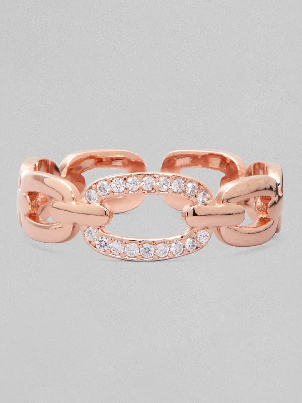 Stackable Gemstone Rings for Women in Amethyst, Sapphire, and EmeraldRubans Voguish Rose Gold Plated High Polish Ring With Studded Ad. Stackable Gemstone Rings for Women in Amethyst, Sapphire, and EmeraldRubans Voguish Rose Gold Plated High Polish Ring With Studded Ad.